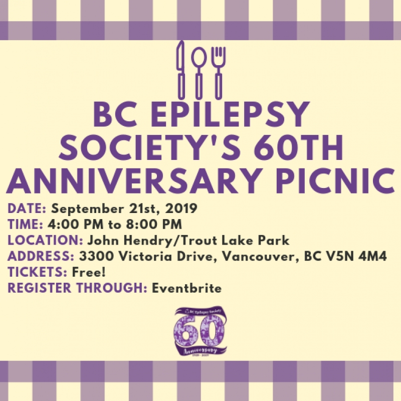 BC Epilepsy Society&#039;s 60th Anniversary Picnic