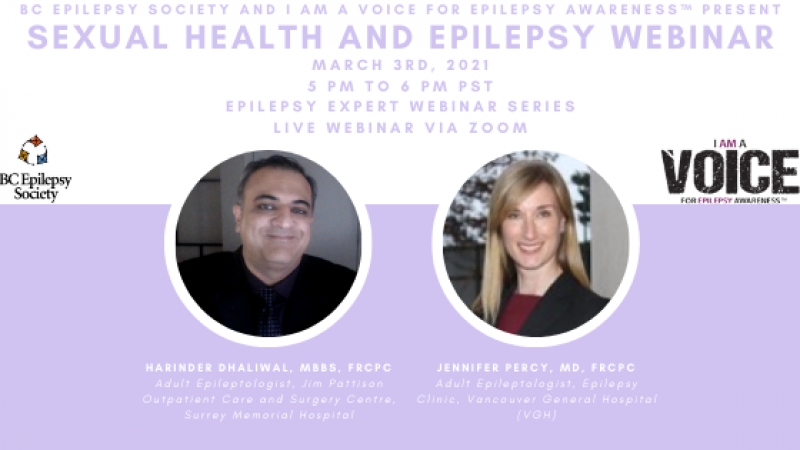 Sexual Health and Epilepsy Webinar on March 3rd at 5 PM PST (Epilepsy Expert Webinar Series)