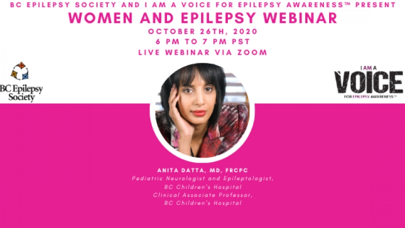Women and Epilepsy Webinar on October 26th at 6 PM